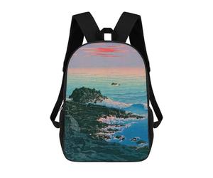 sinyumoney Morning Sea Backpack School Bag Large Water Resistant Laptop Backpack for School/Work/Travel 17inch