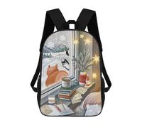 sinyumoney Morning Snow And Cats Backpack School Work Laptop Backpack Rucksack Bag for Men, Women & Teenage Boys 17inch