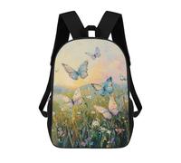 sinyumoney Morning Whispers Butterfly Meadow at Sunrise Rucksack Lightweight Airport College Students Back Pack- Perfect for Travel, Work And Daily Use 17inch