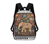 sinyumoney Morris Dolphins Elephant Exhibition 17 Inch Kids Backpack Fashion Fun Backpack Book Bag for Boys And Teenager 3D Printed for Boys