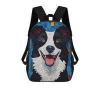 sinyumoney Mosaic Border Collie School Backpack Rucksack Casual Daypacks School Work Travel Bag for Camping Outdoor Adventures And Daily Travel 17inch
