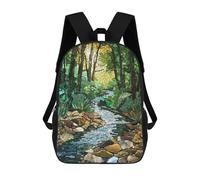 sinyumoney Mosaic Forest Stream Art Rucksack Computer Rucksack for School/Work/Travel for Teenage Girls Boys Women Men 17inch