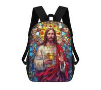 sinyumoney Mosaic Jesus 4 School Backpack Large Water Resistant Laptop Backpack for Teenage Girls Boys Women Men 17inch