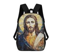 sinyumoney Mosaic Jesus Portrait Backpack School High Secondary School Bags Casual Backpack for Teenage Girls Boys Women Men 17inch