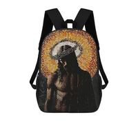 sinyumoney Mosaic Jesus Rucksack Lightweight Casual Daypack School Backpacks for Campus Outdoor Travel Sports 17inch