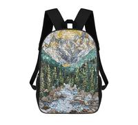 sinyumoney Mosaic Mountain Sunrise Backpack School Bag Lightweight Schoolbag Dayback Bookbag College for Men/Women 17inch