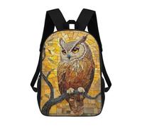 sinyumoney Mosaic Owl Artwork Backpacks 3D Printed Kids School Backpack Outdoor Casual Daypack Fashion Casual Children Backpacks Cute Travel Bags 17inch