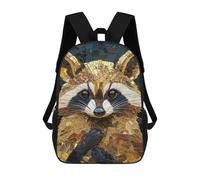 sinyumoney Mosaic Raccoon Portrait Backpack School Daypacks Business Backpack Water Resistant Bookbag for Camping Outdoor Adventures And Daily Travel 17inch