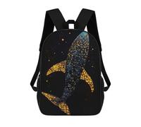 sinyumoney Mosaic Whale in Space 3D Printed School Backpack Casual Children's Backpacks 3D Printed School Bag for Boys Elementary And Middle 17inch