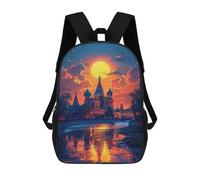sinyumoney Moscow Sunset Reflections School Backpack Water Resistant Travel Backpack Computer Bag for Men, Women & Teenage Boys 17inch