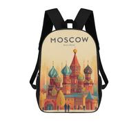 sinyumoney Moscow Travel Poster Backpack School Rucksack Casual Daypacks School Work Travel Bag for Men, Women & Teenage Boys 17inch