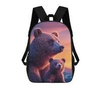 sinyumoney Mother Bear And Cub at Sunset School Backpack Lightweight Casual Daypack School Backpacks for Boys/Girls/Teenagers 17inch