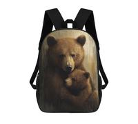 sinyumoney Mother Bear And Cub School Backpack for Girls Backpack Water Repellent Casual Daypack Lightweight Rucksack Boy Girl School Backpack 17inch