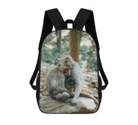 sinyumoney Mother Monkey Holding Baby Backpack School Bag Large School Backpack for Boys - Perfect for Travel, Work And Daily Use 17inch