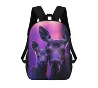 sinyumoney Mother Moose And Calf Rucksack Large Lightweight Casual Backpack for Campus Outdoor Travel Sports 17inch