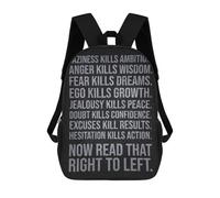 sinyumoney Motivational Words - Success Inspirational Kids School Backpack 17 Inch School Bag 3D Printed School Bag for Boys Elementary And Middle School Students
