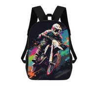 sinyumoney Motocross Rider Action Art Backpack School Large School Backpack for Boys for Teenage Girls Boys Women Men 17inch