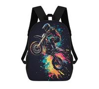 sinyumoney Motocross Rider in Action School Backpack Water Resistant Travel Backpack Computer Bag for Girls Boys Teenage 17inch