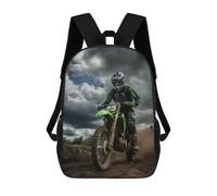 sinyumoney Motocross Rider School Bags High Secondary School Bags Casual Backpack for Camping Outdoor Adventures And Daily Travel 17inch