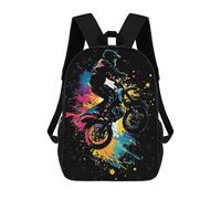 sinyumoney Motocross Rider Silhouette Backpack School Business Laptop Rucksack Bag Unisex Casual Daypack for Teenage Girls Boys Women Men 17inch
