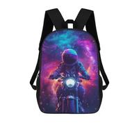 sinyumoney Motor Astronaut in Space Backpack 3D Printed Children's School Backpack Kids Travel Backpacks High Capacity Book Bags Children's Backpack Rucksack 17inch
