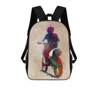 sinyumoney Motor Racing Backpacks Kids School Backpack School Bag 3D Printed School Bag for Boys Elementary And Middle School Students 17inch