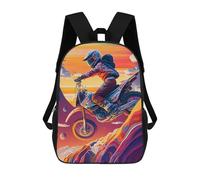 sinyumoney Motorcycle in Space Backpack Kids School Bag Boys Cartoon 3D Print Students Schoolbag Laptop Daypack for Boys Girls 17inch