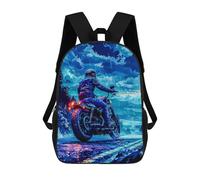 sinyumoney Motorcycle Ride in The Rain School Backpack Water Resistant Computer Rucksack for Campus Outdoor Travel Sports 17inch
