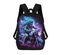 sinyumoney Motorcycle Rider in Neon Lights Backpack School Lightweight Airport College Students Back Pack for Girl, Teen Girls 17inch