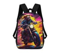 sinyumoney Motorcycle Speed Artwork Kids School Backpack 3D Printed Backpacks Fashion School Bag Rucksacks for Boys Elementary And Middle School Students 17inch