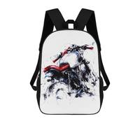 sinyumoney Motorcycle Watercolor Illustration Backpack School Bag Lightweight Schoolbag Dayback Bookbag College for Men/Women 17inch