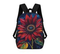 sinyumoney Moulin Rouge Sunflower Painting Backpack Kids School Backpack School Bag 3D Printed Fashion School Bag for Boys Elementary And Middle School Student 17inch