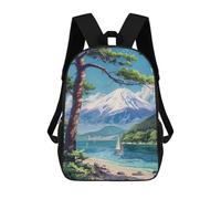 sinyumoney Mount Fuji in Japan 3D Printed School Backpack Casual Children's Backpacks 3D Printed School Bag for Boys Elementary And Middle 17inch