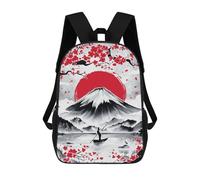 sinyumoney Mount Fuji Ink Wash School Backpack School Bags for Girls Boys Backpack with Pocket Fashion School Bag Kids Backpack 17inch