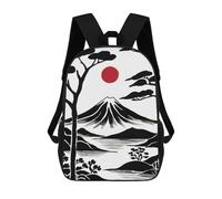 sinyumoney Mount Fuji Landscape Kids Backpack 17 Inch School Bag 3D Printed Cartoon School Backpacks for Boys And Teenager School Students