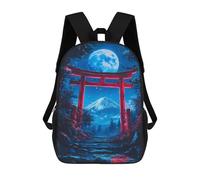 sinyumoney Mount Fuji Night Scene Torii Gate Casual Daypack Backpacks School Bag for Girls Boys High College Teens Knapsack Men Women Travel Laptop Rucksack College Bookbag 17inch
