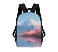 sinyumoney Mount Fuji Reflection with Cherry Blossoms Backpack School Lightweight Airport College Students Back Pack for Girl, Teen Girls 17inch