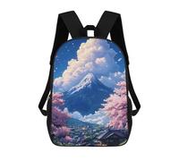 sinyumoney Mount Fuji Spring Landscape Children's School Backpack Fashion Casual 17inch 3D Printed School Bags Boy School Backpack Large Backpack
