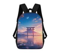sinyumoney Mount Fuji Torii Gate Kids Backpack, Backpack School Bag, Backpacks Kids School 3D Printed School Bags for Elementary And Middle School Students Teens Birthday Gift 17inch