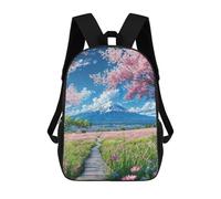 sinyumoney Mount Fujis Blossom Trail Backpack School Bag Water Resistant School Bag Business Backpack for Girls Boys Teenage 17inch