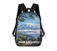 sinyumoney Mount Kilimanjaro National Park Tanzania Backpacks Kids Student Schoolbag,3D Printed Backpacks,Elementary And Middle School Students Backpacks for Boys Girls 17inch