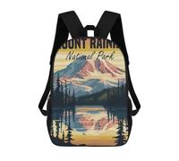 sinyumoney Mount Rainier National Park Children's School Backpack 3D Printed for Kids Travel Rucksacks Book Bags for Boys Elementary School Students 17inch