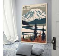 sinyumoney Mount Rainier National Prk Wall Pictures Bedroom for Gifts Bathroom Home Kitchen Office Decor Canvas Art 24x36inch(60x90cm)