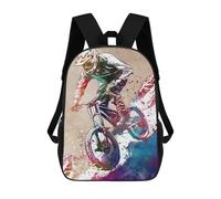 sinyumoney Mountain Biker Sport Art Rucksack Water Resistant School Bag Business Backpack for Men, Women & Teenage Boys 17inch