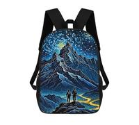 sinyumoney Mountain Climber Starry Night School Bag 3D Printed Backpacks Fashion Kids School Backpack Boys Rucksacks for Boys Middle School Students 17inch