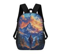 sinyumoney Mountain Hiking Vintage School Backpack Secondary Causal Travel High School Bags for Teenage Girls Boys Women Men 17inch