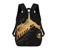 sinyumoney Mountain Journey to Tower Silhouette Art Backpack School Bag School Secondary High School College Backpack Travel for Teenage Girls Boys Women Men 17inch
