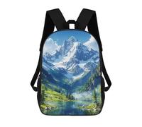 sinyumoney Mountain Lake Landscape Backpack with Pocket 3D Printed Backpacks, Travel Rucksacks Book Bags Kids School Bag 17inch