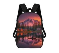 sinyumoney Mountain Lake Sunset Reflections-2 Backpack School Bag Rucksack Casual Daypacks School Work Travel Bag for Teenage Girls Boys Women Men 17inch