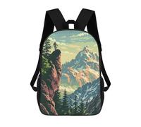 sinyumoney Mountain Landscape Rucksack School Secondary High School College Backpack Travel for Camping Outdoor Adventures And Daily Travel 17inch